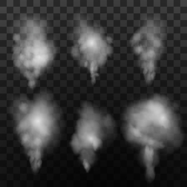 真实设置烟雾在透明的背景图片下载