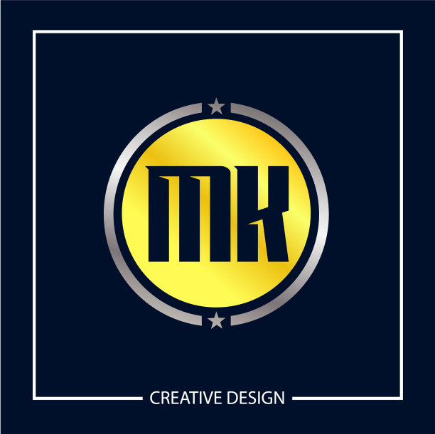 初始mk字母标志模板设计图片下载