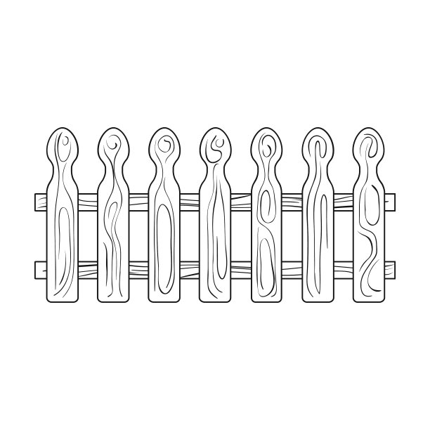 一个木栅栏一个不同的栅栏单一图标图片下载