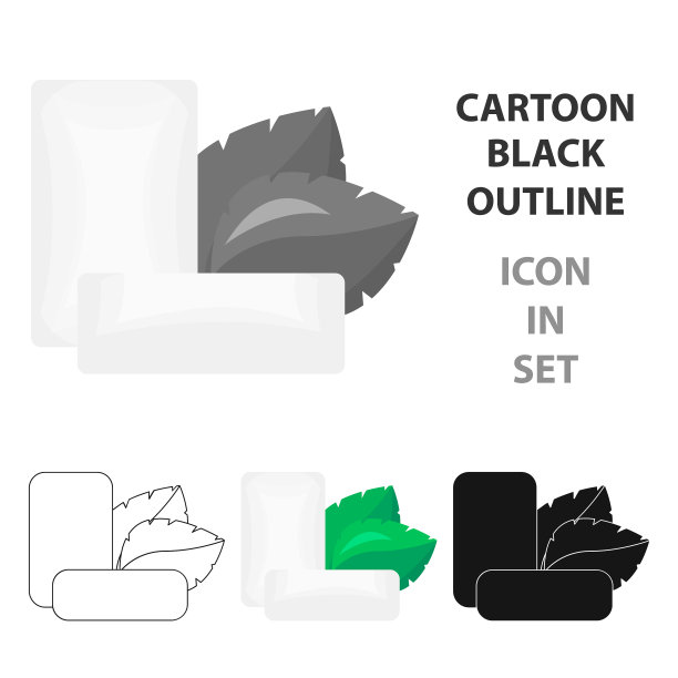 薄荷口香糖图标在卡通风格孤立上图片下载