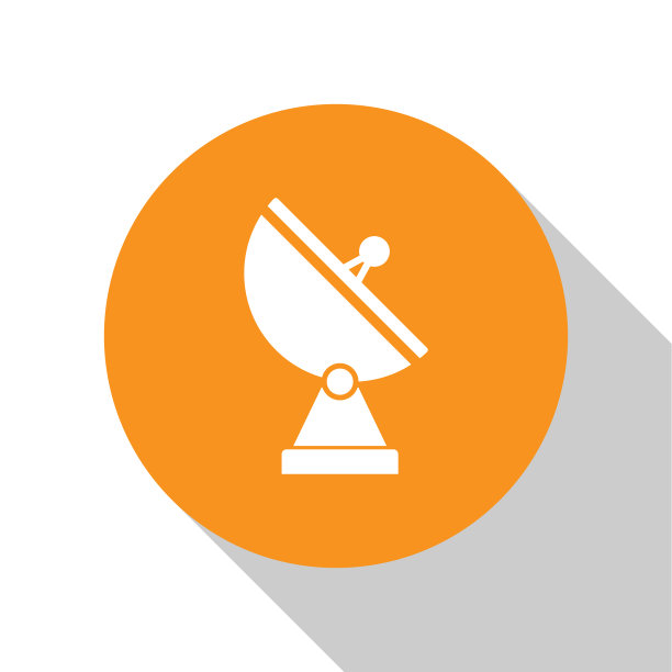 白色雷达图标孤立在白色背景上图片下载