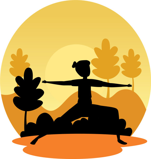 剪影女子练习普拉提图片下载