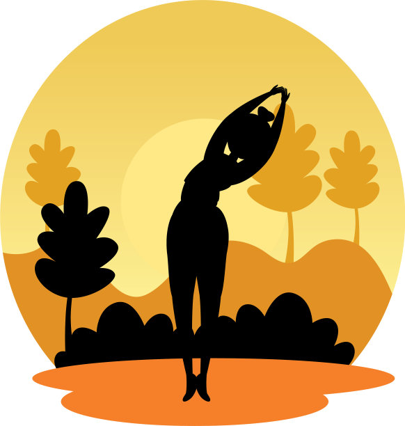 剪影女子练习普拉提图片下载