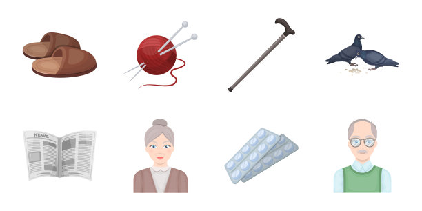 人类老年图标集设计图片下载