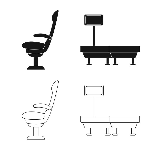 设计机场和飞机的图标集图片下载