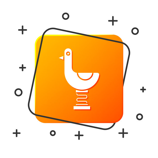 白色骑马的孩子鸭子图标孤立在白色图片下载