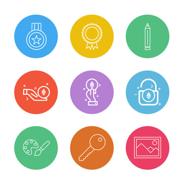 奖章徽章铅笔解锁风景钥匙油漆图片下载