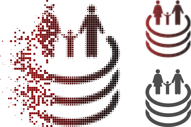 损坏的像素半色调家庭门户图标图片下载