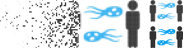 灰尘像素半色调人交换微生物图标图片下载