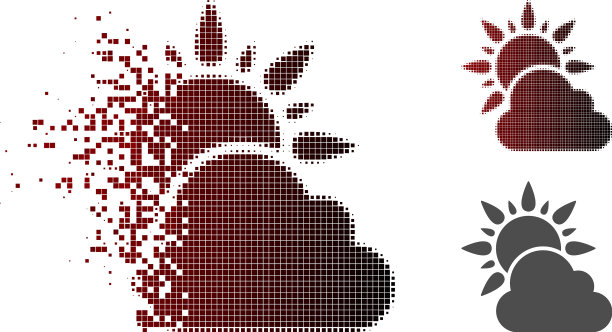 溶解点半色调的太阳和云天气图片下载