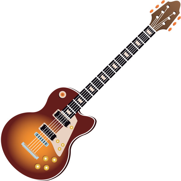 电吉他音乐乐器逼真的图标图片下载