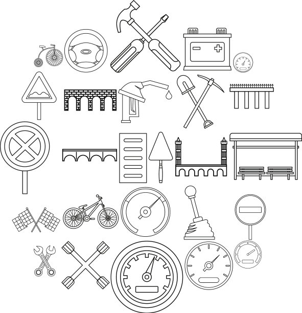 路基图标设置轮廓风格图片下载