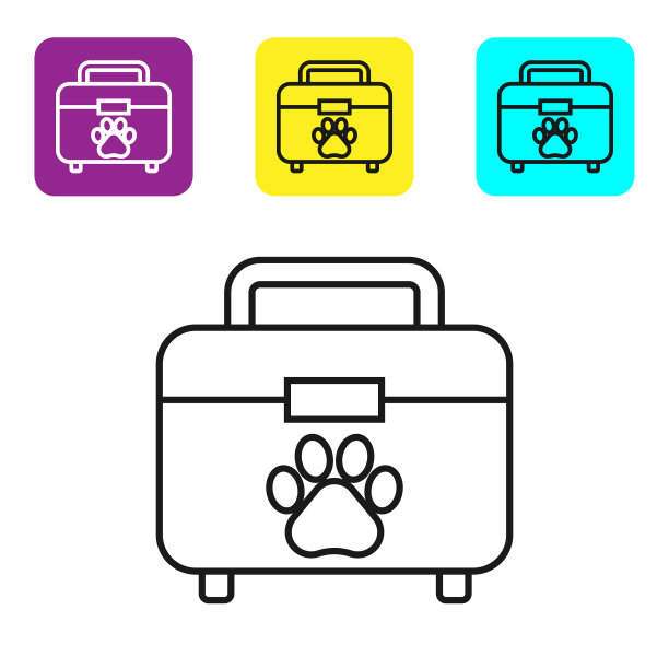 宠物急救箱图标上的黑线隔离图片下载