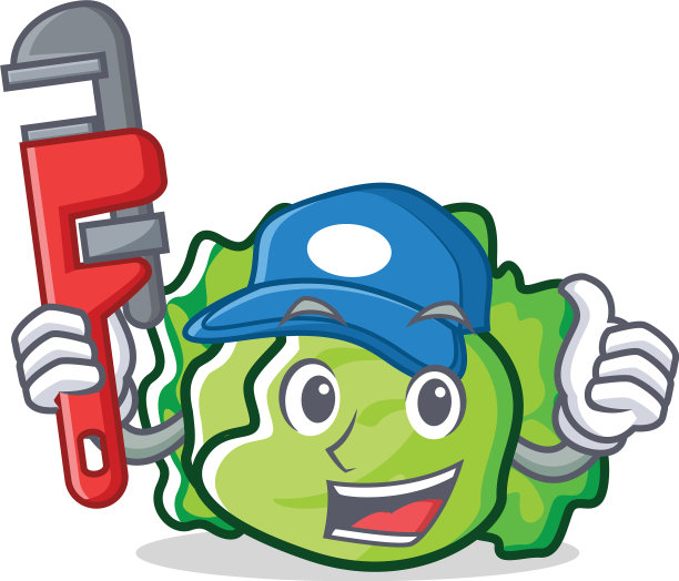 水管工生菜角色吉祥物风格图片下载