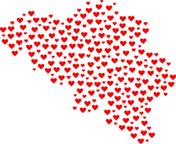 可爱的比利时马赛克地图图片下载