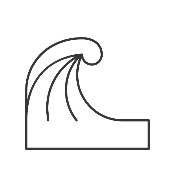 简单的海浪冲浪和海相关的轮廓图标图片下载