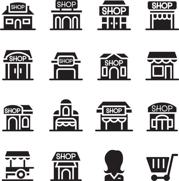 商店建筑图标图片下载