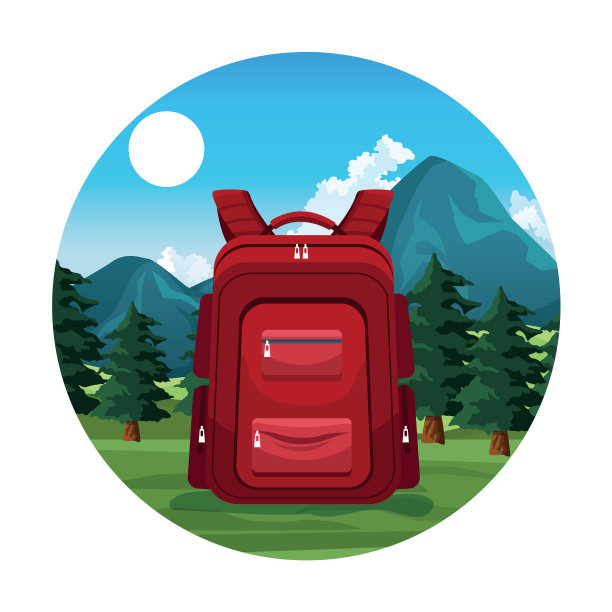 旅行和冒险卡通圆形图标图片下载