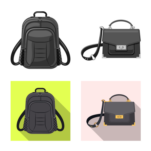 孤立对象的手提箱和行李符号图片下载