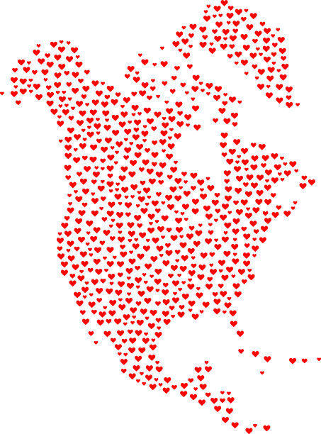 喜欢北美的拼贴地图图片下载