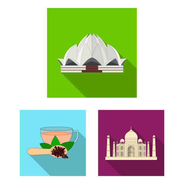 国家印度平面图标集合为图片下载