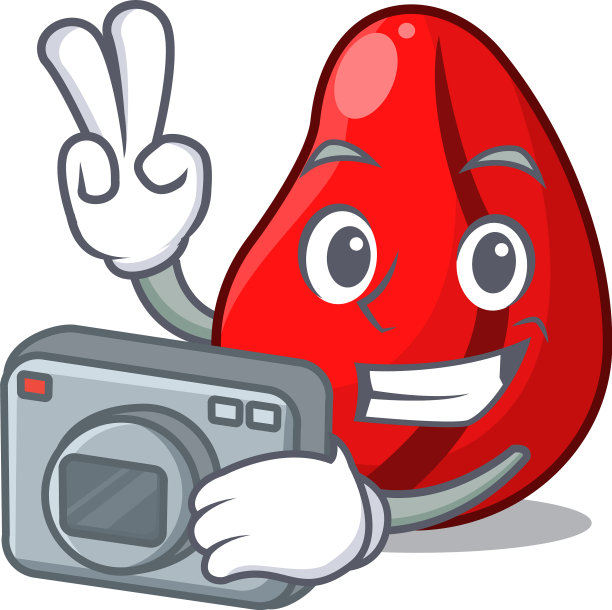 摄影师可乐坚果水果孤立卡通图片下载