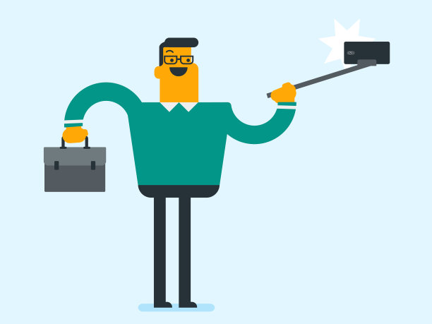 商人拿着木棍，拍自拍图片下载