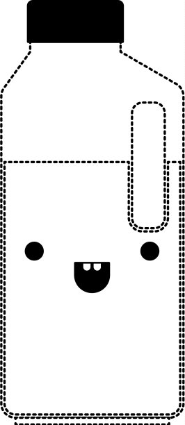 卡哇伊橙汁瓶黑色点图片下载