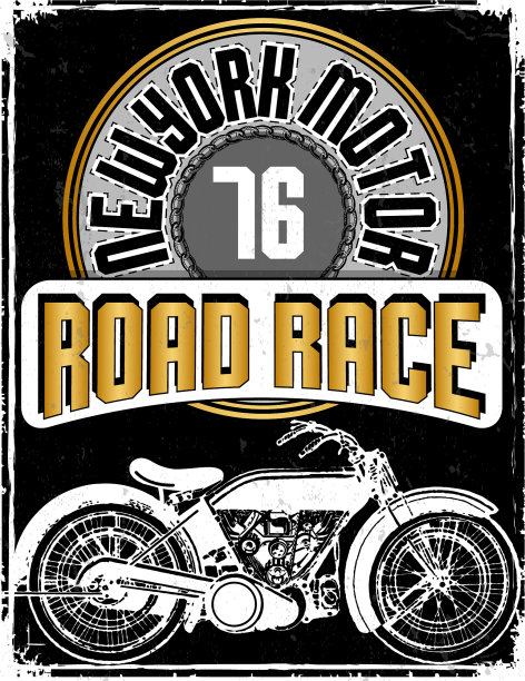 摩托车标签t恤的设计与定制图片下载