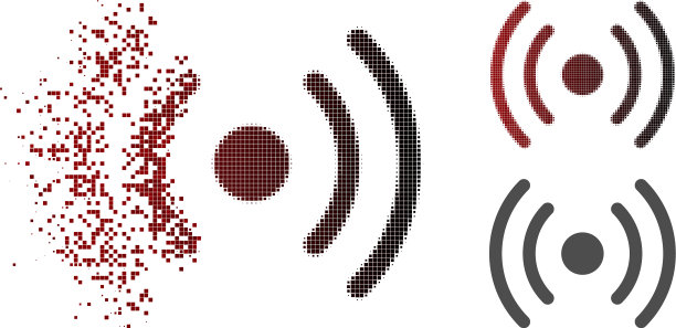 粉碎像素半色调wi-fi源图标图片下载