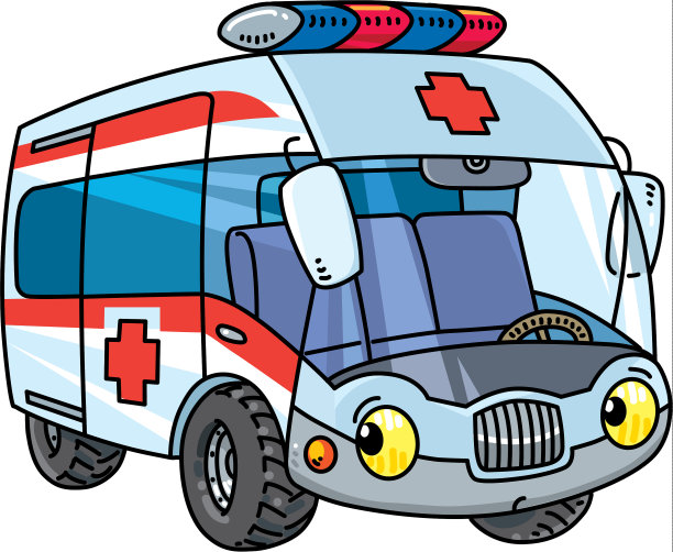 有趣的小救护车和眼睛图片下载