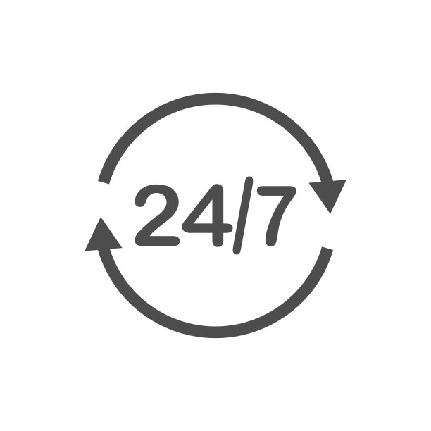 24小时7天图标时钟图片下载