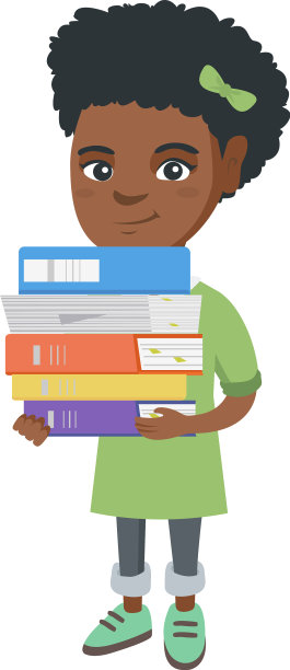 拿着一堆课本的非洲学童图片下载