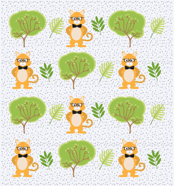 可爱有趣的动物背景图案图片下载