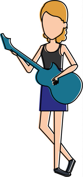 弹吉他的女子电吉他人物图片下载