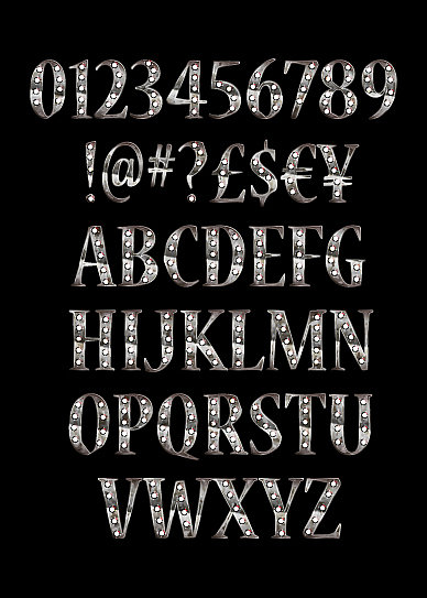 银色3d百老汇字母和数字图片下载