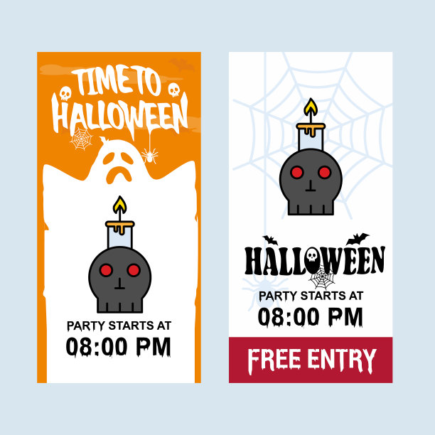 万圣节快乐骷髅邀请设计图片下载