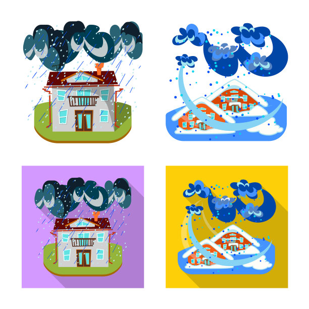 孤立对象天气和遇险标志集图片下载