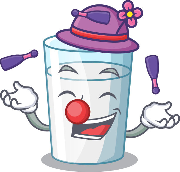 杂耍卡通甜牛奶杯为早餐图片下载