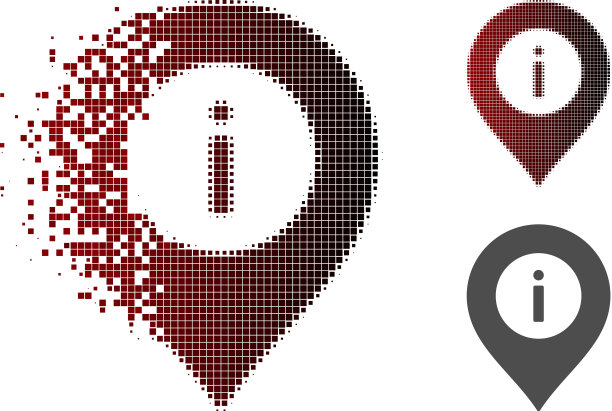 像素半色调信息中心标记图标断裂图片下载