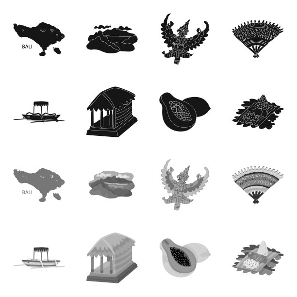 孤立对象和旅行符号的收集图片下载