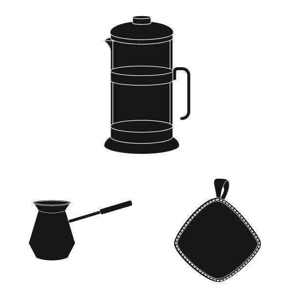 厨房孤立对象和厨师符号集图片下载