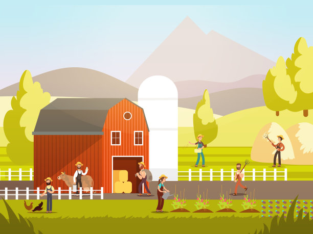 卡通农场与农民农场动物和图片下载