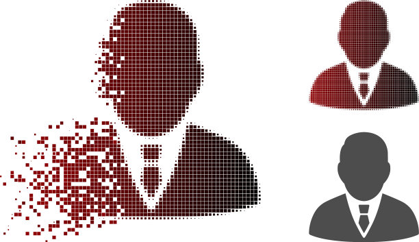 瓦解虚线半色调老板图标图片下载