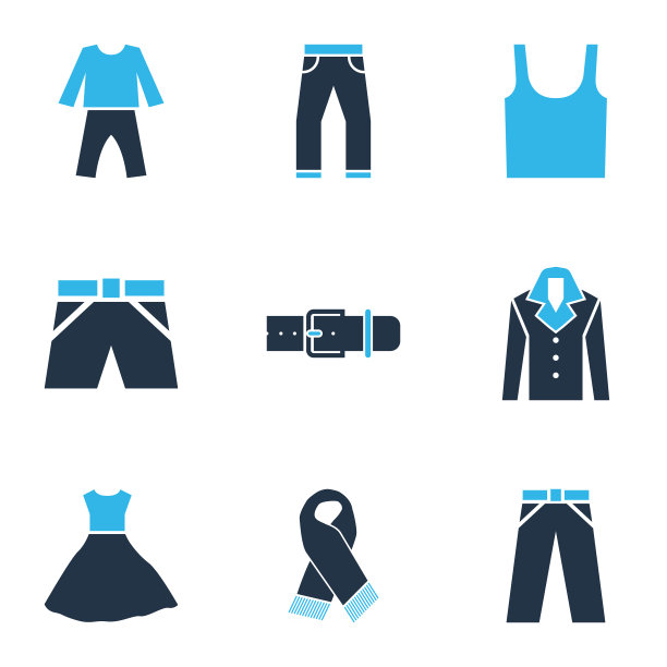 服饰图标颜色设置与睡衣围巾外套图片下载