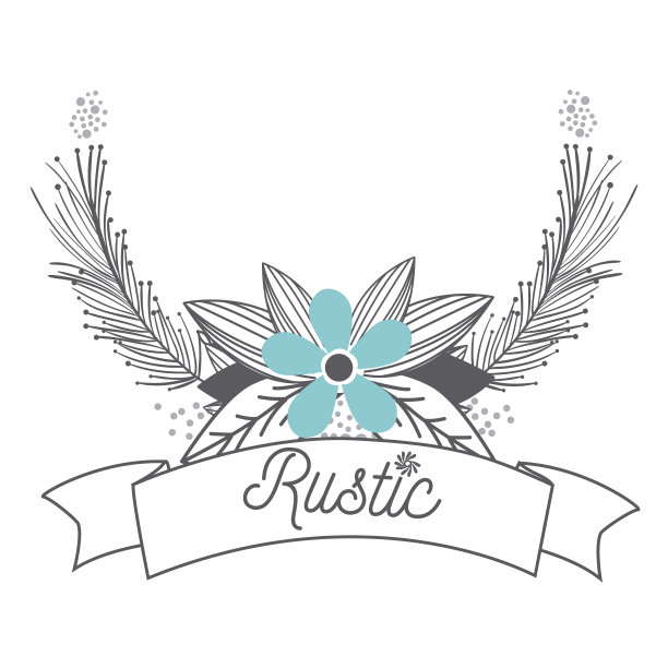 手绘花环的乡村花图片下载