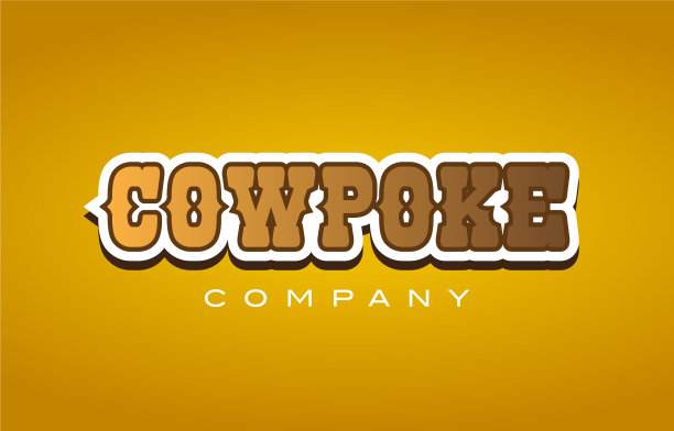 牛仔戳牛戳西方风格的文字标志图片下载