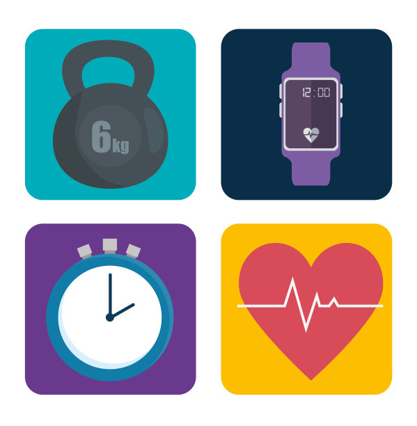 将运动图标设置为健康的生活方式图片下载