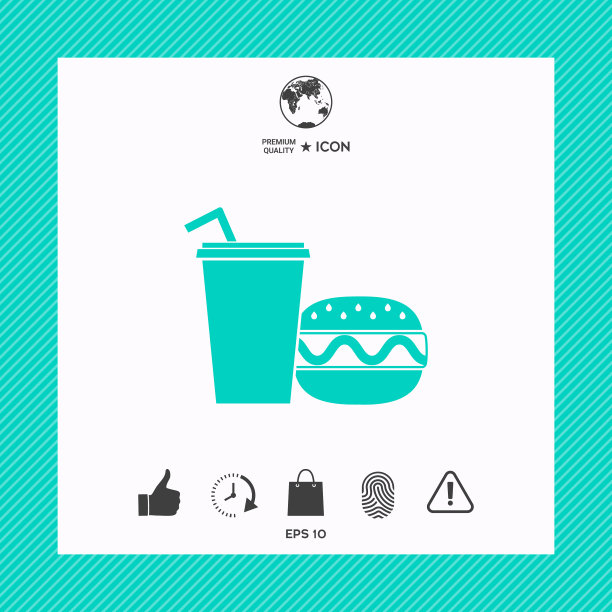 汉堡或芝士汉堡纸杯与饮料图片下载