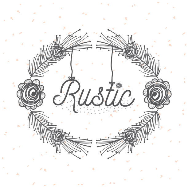 手绘的乡村花环图片下载